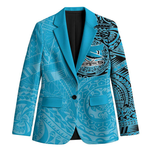 Personalized Cronulla Sutherland Sharks Blazer Polynesian Tribal Chest and Sleeve Tattoo