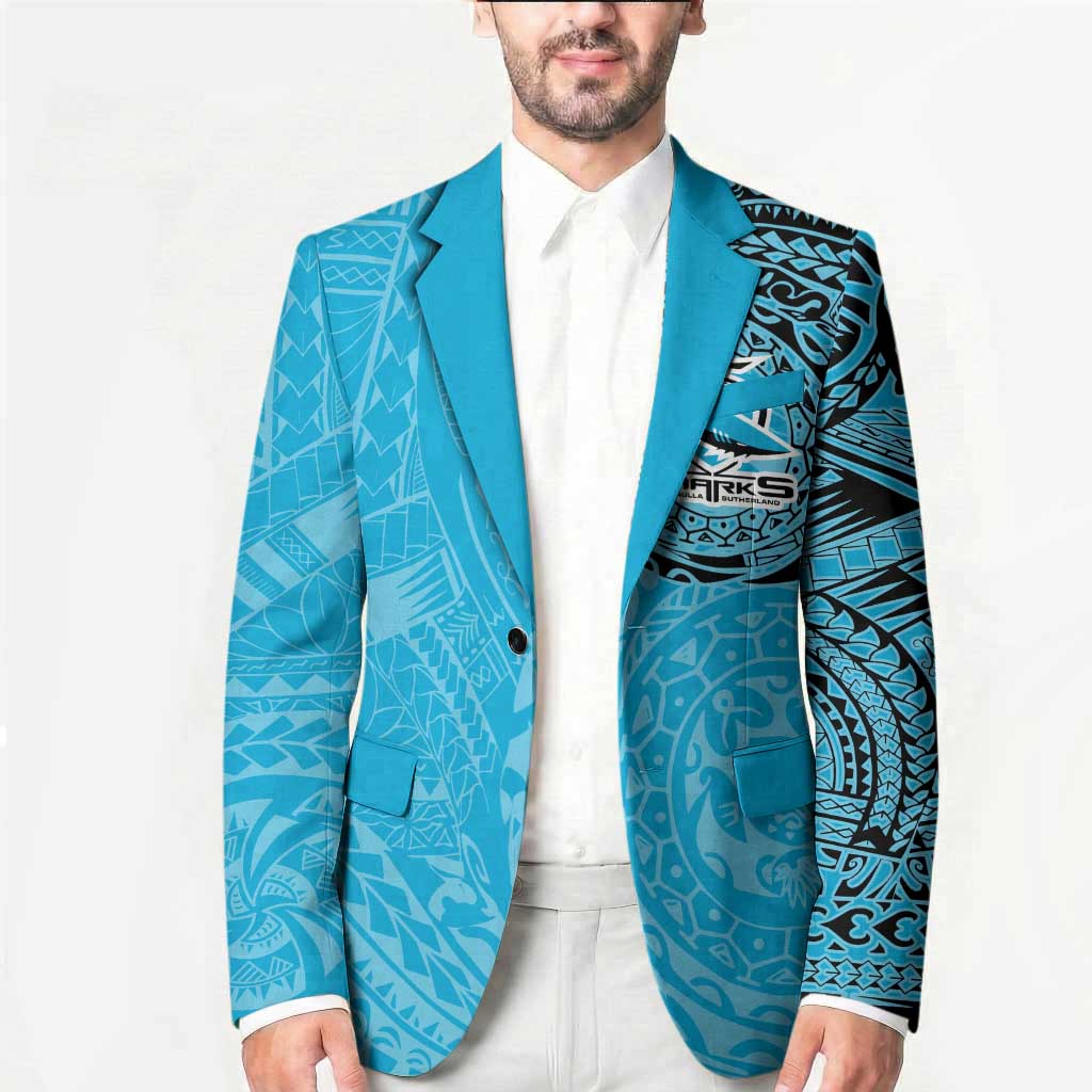 Personalized Cronulla Sutherland Sharks Blazer Polynesian Tribal Chest and Sleeve Tattoo
