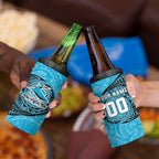 Personalized Cronulla Sutherland Sharks 4 in 1 Can Cooler Tumbler Polynesian Tribal Chest and Sleeve Tattoo