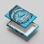 Personalized Cronulla Sutherland Sharks Canvas Wall Art Polynesian Tribal Chest and Sleeve Tattoo