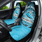 Personalized Cronulla Sutherland Sharks Car Seat Cover Polynesian Tribal Chest and Sleeve Tattoo