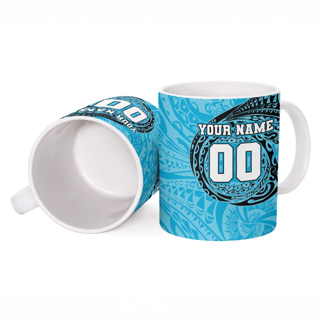Personalized Cronulla Sutherland Sharks Ceramic Mug Polynesian Tribal Chest and Sleeve Tattoo