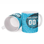 Personalized Cronulla Sutherland Sharks Ceramic Mug Polynesian Tribal Chest and Sleeve Tattoo