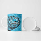 Personalized Cronulla Sutherland Sharks Ceramic Mug Polynesian Tribal Chest and Sleeve Tattoo