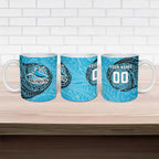 Personalized Cronulla Sutherland Sharks Ceramic Mug Polynesian Tribal Chest and Sleeve Tattoo