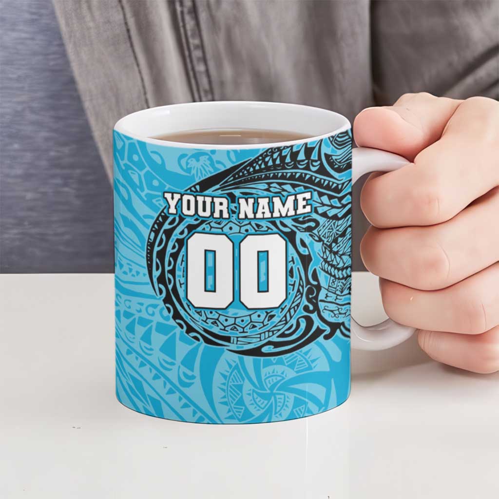 Personalized Cronulla Sutherland Sharks Ceramic Mug Polynesian Tribal Chest and Sleeve Tattoo