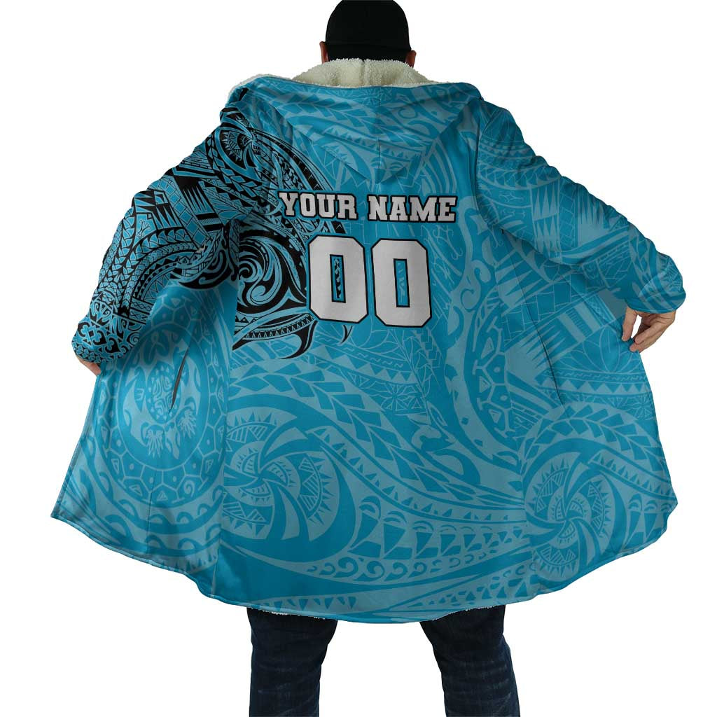 Personalized Cronulla Sutherland Sharks Cloak Polynesian Tribal Chest and Sleeve Tattoo