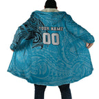 Personalized Cronulla Sutherland Sharks Cloak Polynesian Tribal Chest and Sleeve Tattoo