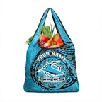 Personalized Cronulla Sutherland Sharks Grocery Bag Polynesian Tribal Chest and Sleeve Tattoo