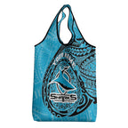 Personalized Cronulla Sutherland Sharks Grocery Bag Polynesian Tribal Chest and Sleeve Tattoo