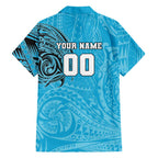 Personalized Cronulla Sutherland Sharks Hawaiian Shirt Polynesian Tribal Chest and Sleeve Tattoo