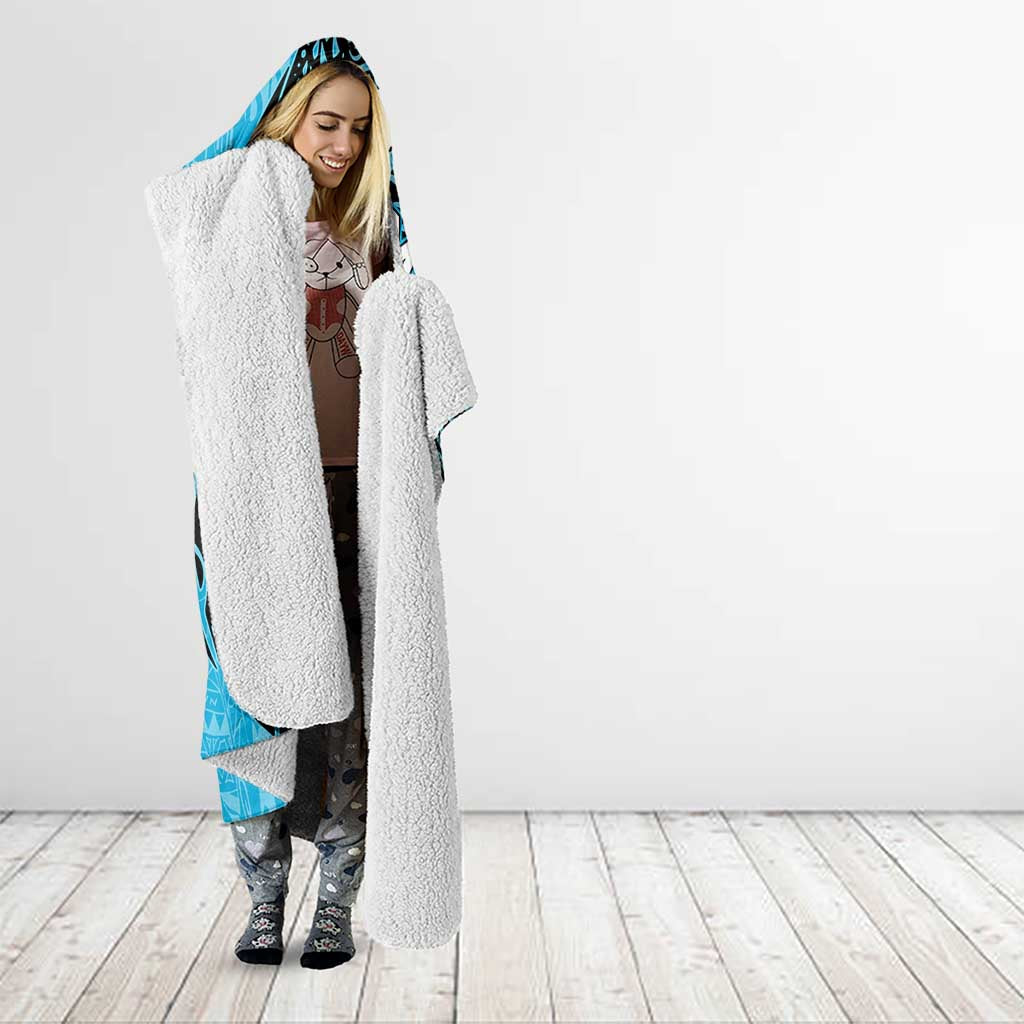 Personalized Cronulla Sutherland Sharks Hooded Blanket Polynesian Tribal Chest and Sleeve Tattoo