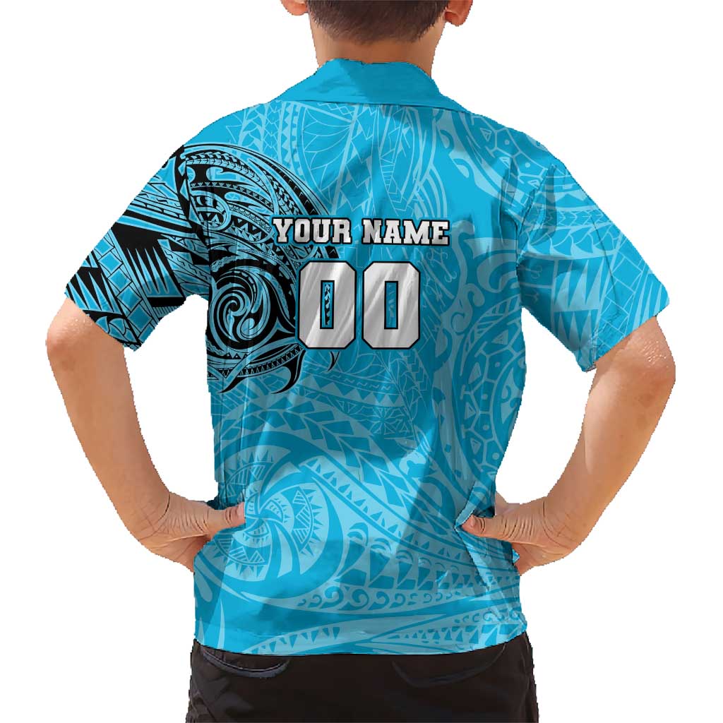 Personalized Cronulla Sutherland Sharks Kid Hawaiian Shirt Polynesian Tribal Chest and Sleeve Tattoo