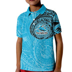 Personalized Cronulla Sutherland Sharks Kid Polo Shirt Polynesian Tribal Chest and Sleeve Tattoo