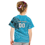 Personalized Cronulla Sutherland Sharks Kid T Shirt Polynesian Tribal Chest and Sleeve Tattoo