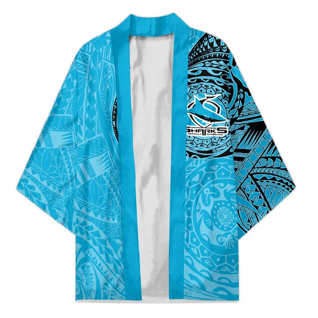 Personalized Cronulla Sutherland Sharks Kimono Polynesian Tribal Chest and Sleeve Tattoo