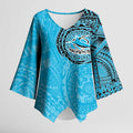 Personalized Cronulla Sutherland Sharks Kimono Sleeve Blouse Polynesian Tribal Chest and Sleeve Tattoo