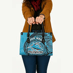 Personalized Cronulla Sutherland Sharks Leather Bag Polynesian Tribal Chest and Sleeve Tattoo