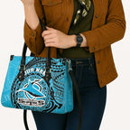 Personalized Cronulla Sutherland Sharks Leather Bag Polynesian Tribal Chest and Sleeve Tattoo