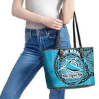 Personalized Cronulla Sutherland Sharks Leather Tote Bag Polynesian Tribal Chest and Sleeve Tattoo