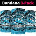 Personalized Cronulla Sutherland Sharks Neck Gaiter Polynesian Tribal Chest and Sleeve Tattoo