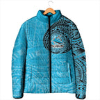 Personalized Cronulla Sutherland Sharks Padded Jacket Polynesian Tribal Chest and Sleeve Tattoo