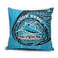 Personalized Cronulla Sutherland Sharks Pillow Cover Polynesian Tribal Chest and Sleeve Tattoo