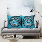 Personalized Cronulla Sutherland Sharks Pillow Cover Polynesian Tribal Chest and Sleeve Tattoo