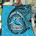 Personalized Cronulla Sutherland Sharks Quilt Polynesian Tribal Chest and Sleeve Tattoo