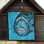 Personalized Cronulla Sutherland Sharks Quilt Polynesian Tribal Chest and Sleeve Tattoo