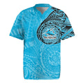 Personalized Cronulla Sutherland Sharks Rugby Jersey Polynesian Tribal Chest and Sleeve Tattoo
