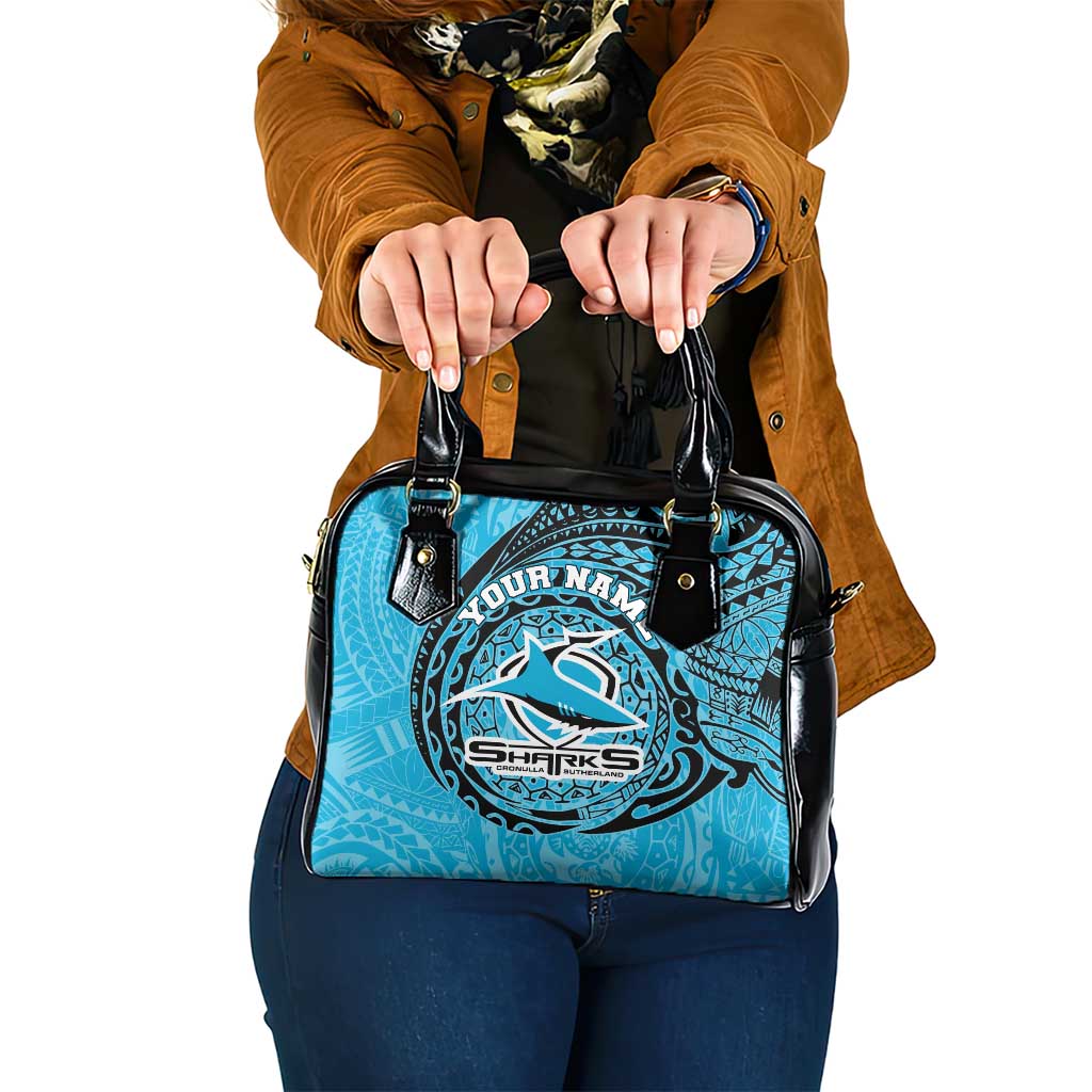 Personalized Cronulla Sutherland Sharks Shoulder Handbag Polynesian Tribal Chest and Sleeve Tattoo