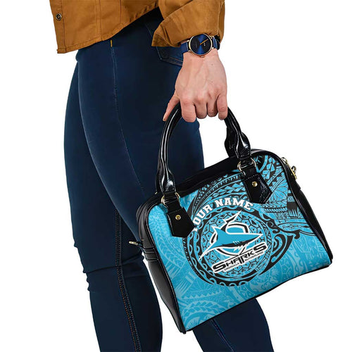 Personalized Cronulla Sutherland Sharks Shoulder Handbag Polynesian Tribal Chest and Sleeve Tattoo
