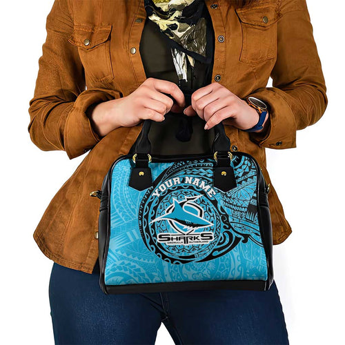 Personalized Cronulla Sutherland Sharks Shoulder Handbag Polynesian Tribal Chest and Sleeve Tattoo