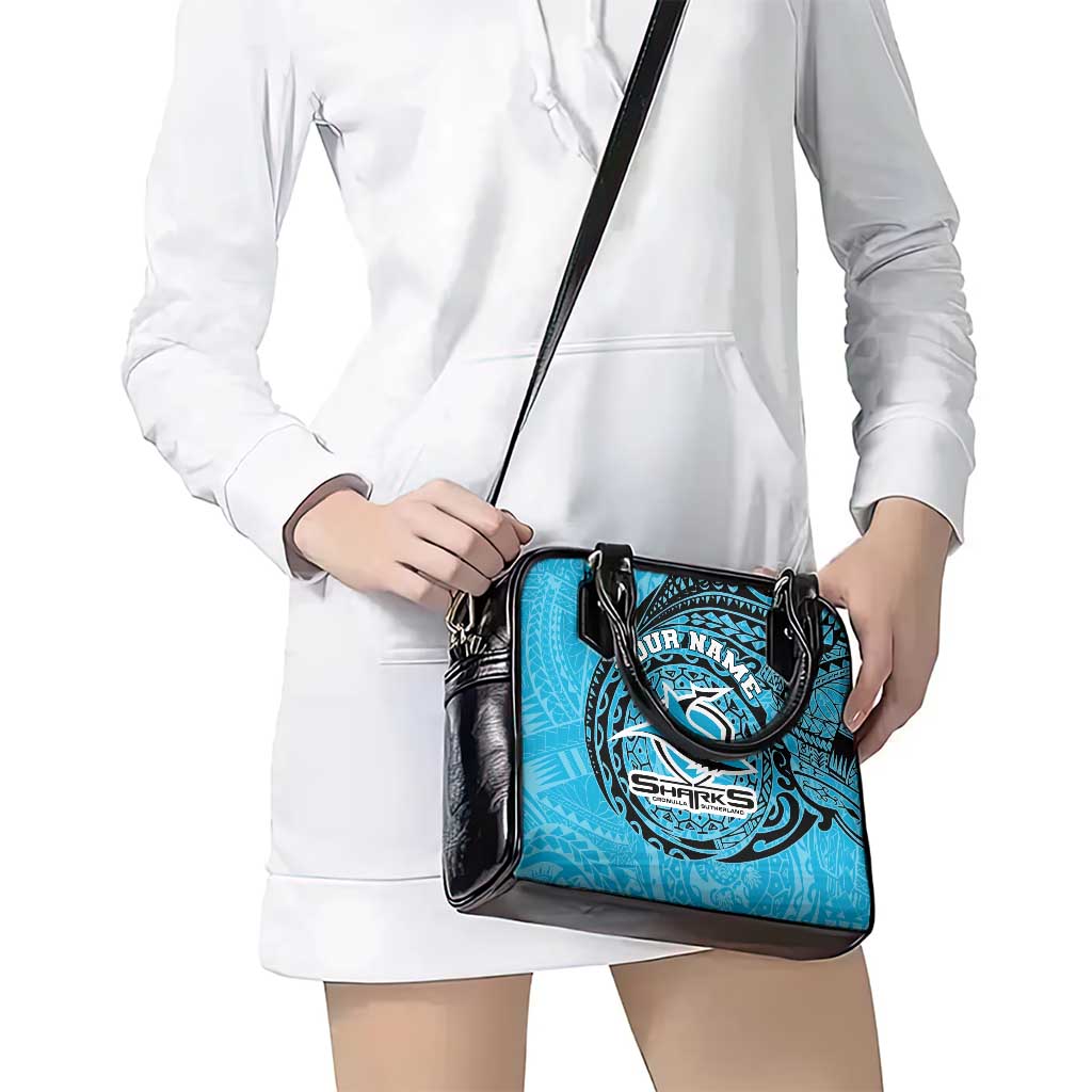 Personalized Cronulla Sutherland Sharks Shoulder Handbag Polynesian Tribal Chest and Sleeve Tattoo