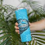 Personalized Cronulla Sutherland Sharks Skinny Tumbler Polynesian Tribal Chest and Sleeve Tattoo