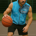 Personalized Cronulla Sutherland Sharks Sleeveless Zip Hoodie Polynesian Tribal Chest and Sleeve Tattoo