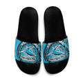 Personalized Cronulla Sutherland Sharks Slide Sandals Polynesian Tribal Chest and Sleeve Tattoo