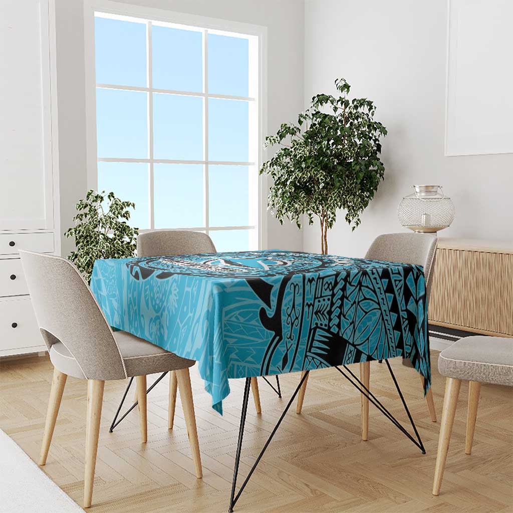 Personalized Cronulla Sutherland Sharks Tablecloth Polynesian Tribal Chest and Sleeve Tattoo
