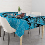 Personalized Cronulla Sutherland Sharks Tablecloth Polynesian Tribal Chest and Sleeve Tattoo