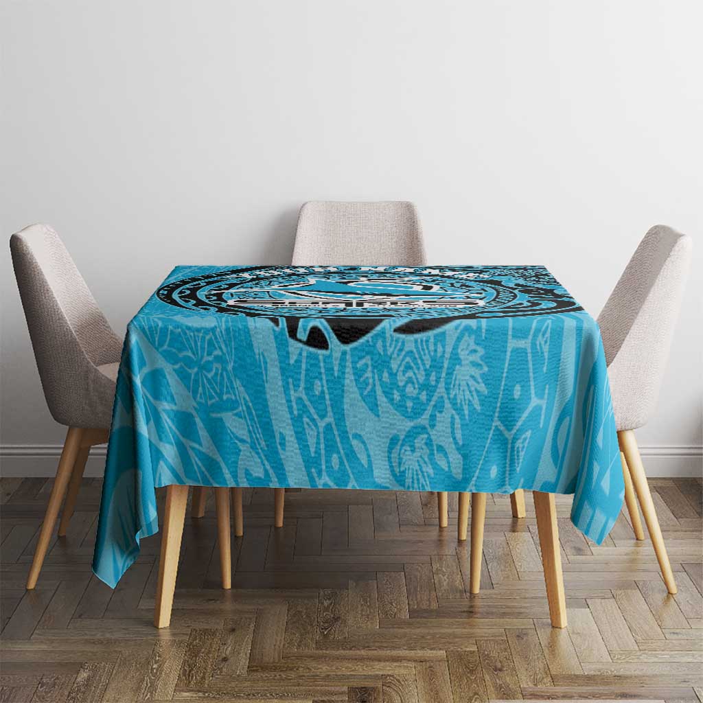Personalized Cronulla Sutherland Sharks Tablecloth Polynesian Tribal Chest and Sleeve Tattoo