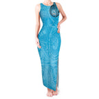 Personalized Cronulla Sutherland Sharks Tank Maxi Dress Polynesian Tribal Chest and Sleeve Tattoo