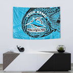 Personalized Cronulla Sutherland Sharks Tapestry Polynesian Tribal Chest and Sleeve Tattoo