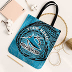 Personalized Cronulla Sutherland Sharks Tote Bag Polynesian Tribal Chest and Sleeve Tattoo