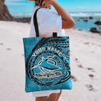 Personalized Cronulla Sutherland Sharks Tote Bag Polynesian Tribal Chest and Sleeve Tattoo