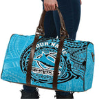 Personalized Cronulla Sutherland Sharks Travel Bag Polynesian Tribal Chest and Sleeve Tattoo