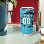 Personalized Cronulla Sutherland Sharks Tumbler Cup Polynesian Tribal Chest and Sleeve Tattoo