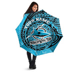 Personalized Cronulla Sutherland Sharks Umbrella Polynesian Tribal Chest and Sleeve Tattoo