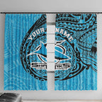 Personalized Cronulla Sutherland Sharks Window Curtain Polynesian Tribal Chest and Sleeve Tattoo