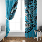 Personalized Cronulla Sutherland Sharks Window Curtain Polynesian Tribal Chest and Sleeve Tattoo